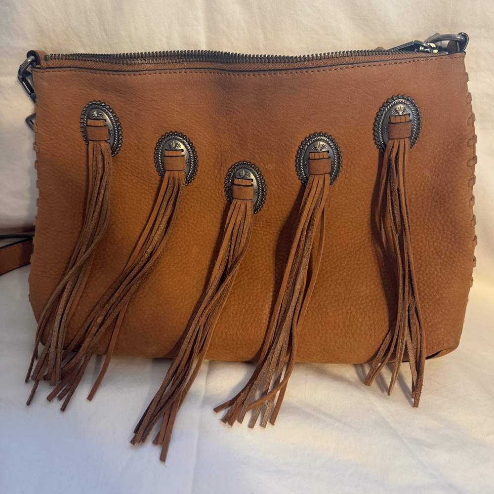 Rebecca Minkoff leather Brown Fringe Crossbody bag